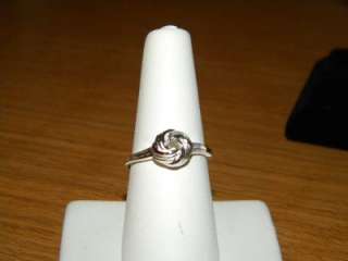 Avon Sterling Silver Love Knot Ring Sz 7 & Earring Set  