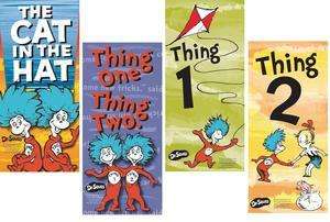 CAT IN THE HAT THING 1 AND THING 2 4 LG BOOKMARKS  
