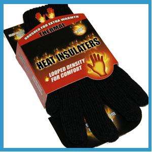 Mens Heat Insulaters Thermal Gloves   NEW  