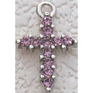  Amethyst Cross on 16 Chain (P41W) in White Leather Box 