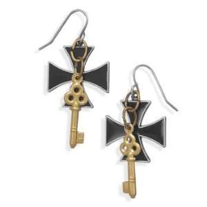  Steampunk Cross & Key Fashion Earrings Jewelry