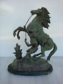Antique Spelter Metal Sculpture Horses Marly Coustou  