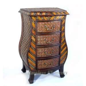  Wicker Wood Drawers Chest Table Storage Nightstand: Home 