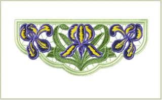 Iris Lace   7 standalone machine embroidery designs Set for 5x7 hoop 