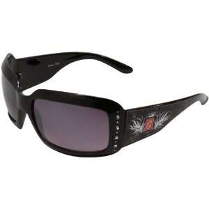 North Carolina State Wolfpack Ladies Black Crown Rhinestone Sunglasses 