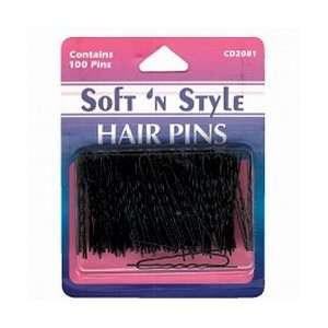 Soft n Style Black Carded Hair Pins (CD 2081): Health 