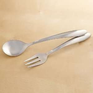 The Pampered Chef Stainless Steel Serving Fork and Spoon Set