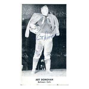    Art Donovan Autographed Black & White Postcard: Sports & Outdoors