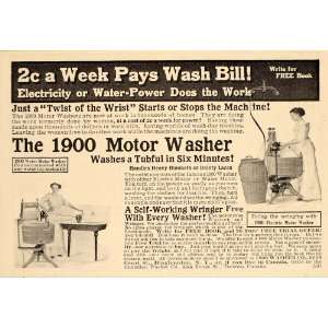  1913 Vintage Ad 1900 Motor Washing Machine Washer Wash 