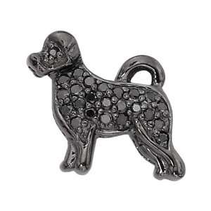   Portuguese Water Dog Charm   Black Gold/Black Diamonds