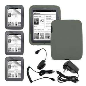   Car Charger + Black Book Light for Barnes and Noble Nook Simple Touch