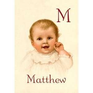  M for Matthew   12x18 Framed Print in Black Frame (17x23 