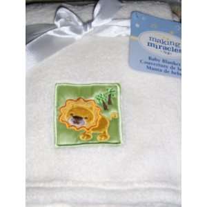    NoJo Making Miracles Baby Blankey Ivory with Lion Applique: Baby