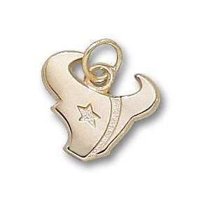  Houston Texans 14K Gold Horn Logo 1/2 Pendant Sports 