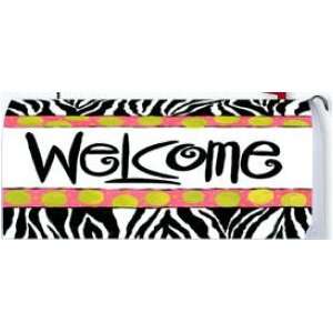   Wild Welcome in Zebra  Magnetic Mailbox Cover