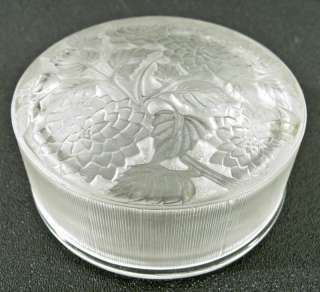   or Vintage Lalique Frosted Art Glass Powder Box Case France  