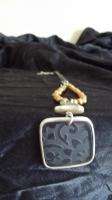 Silpada Bronze Pearl, Black Pen Shell, Leather Necklace  