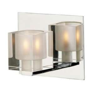  Blocs Collection Glass Chrome One Light Wall Sconce