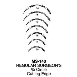 Regular Surgeons Needles, 3/8 circle, cutting edge, reverse cutting