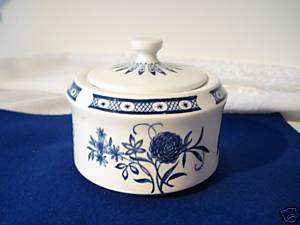 BARKER BROS IRONSTONE CATHAY BLUE SUGAR BOWL WITH LID  