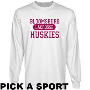  Bloomsburg Huskies White Custom Sport Long Sleeve T shirt 