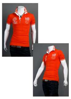   Slim Fit Polo Collar Short Sleeve T Shirts Top UK S, M, L  