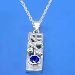   Sterling Silver Synthetic Blue Spinel Gemstone Pendant 