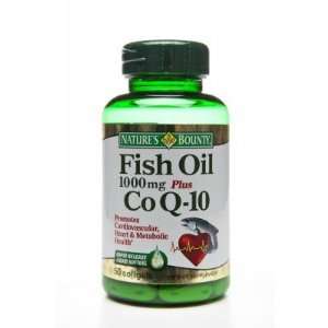  Natures Bounty  Fish Oil 1000mg & Co Q 10, 50 softgels 