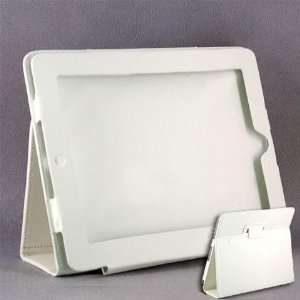   Open Leather Skin Cover/case with Stand for Ipad (White) Electronics
