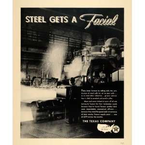  1940 Ad Texaco Oil Steel Production Blast Furnace Texas 