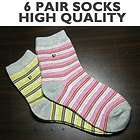 Lot 6 Pair Womens Cotton Crew Socks Hosiery /Over Ankle / High Quality 