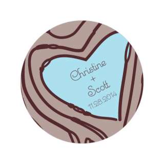 64 WEDDING PERSONALIZED ROUND FAVOR CONTAINER STICKERS 068180023455 