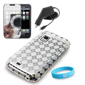  White Checkered No Slip Silicone Case for Samsung Galaxy 