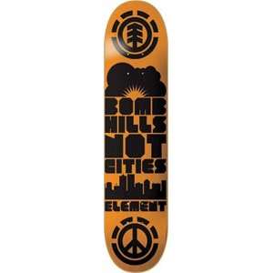 Element Bomb Hills Skateboard Deck   7.75 Thriftwood  