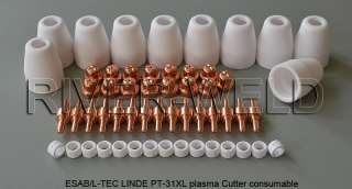 ESAB/L TEC LINDE PT 31XL plasma Cutter consumable 55Pcs  