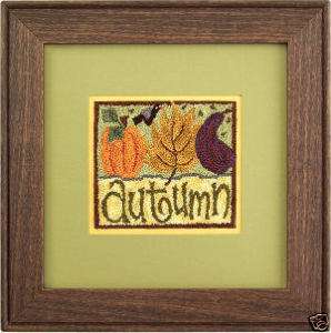 Lizzie Kate AUTUMN Punchneedle on Fabric Leaves NEW  