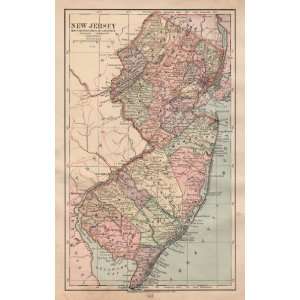  Monteith 1885 Antique Map of New Jersey