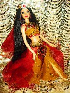   Desire ~ Belly Dancer ~ barbie doll ooak red & gold black hair  