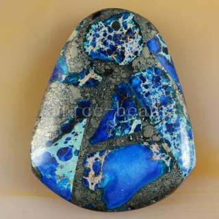 Blue Sea Sediment Jasper & Pyrite Pendant Bead H123470  