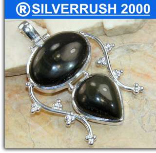 black obsidian .925 SILVER PENDANT,SILVERRUSH2000; 3  
