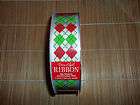 New Kirkland Wire Edge Ribbon 1.5 X 50 Yards Green Red ARGYLE *Free 