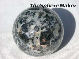 Black Spinel in Calcite Sphere   Madagascar