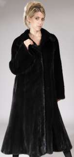 BLACKGLAMA black new Full Length Let out Mink Fur coat ALL SIZES S M L 