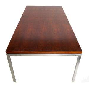Big Chrome Rosewood Mid Century Dining Conference Table Knoll  