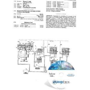  NEW Patent CD for BRAKE PIPE PRESSURE CONTROL SYSTEM 