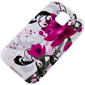  TPU Skin Cover for LG Optimus M MS690, Purple Flowers 