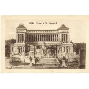   Postcard Vittorio Emanuele II Monument   Rome Italy 