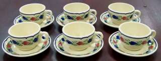 Set (6) Syracuse RESTAURANT CHINA Cups and Saucers  