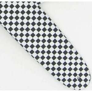  Leather Guitar Strap Small Checker Black White: Everything 