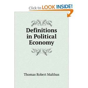   in Political Economy Thomas Robert Malthus  Books